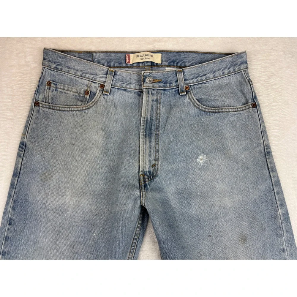 Levi's 505 Men's 36x32 Vintage **Tag Verified w/pics** jeans Light Blue Denim